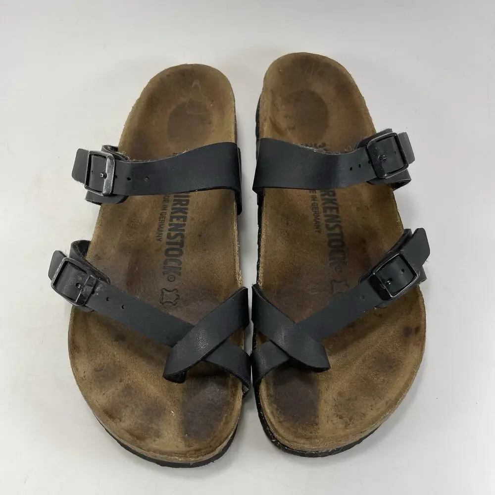 Birkenstock Mayari Sandals Womens Size 37 US 6-6.5 Black Birkoflor Toe Loop - Picture 9 of 9